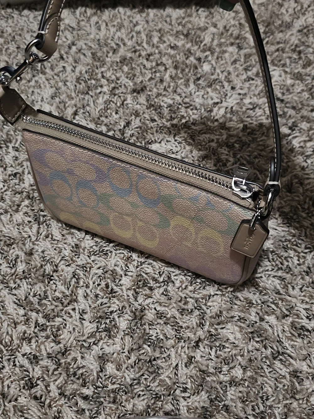 Coach Mini Wristlet Shoulder Bag - Pastel Pink Multi - Picture 5 of 9